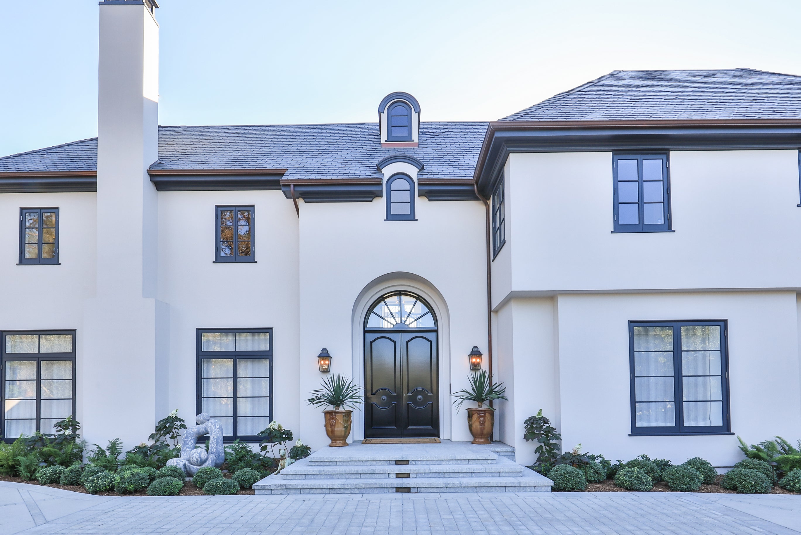 Beverly Park Flush Mount Exterior Lighting Fixture, Outdoor Luxury Lighting, Handmade in Southern California by Santa Barbara Lighting Company