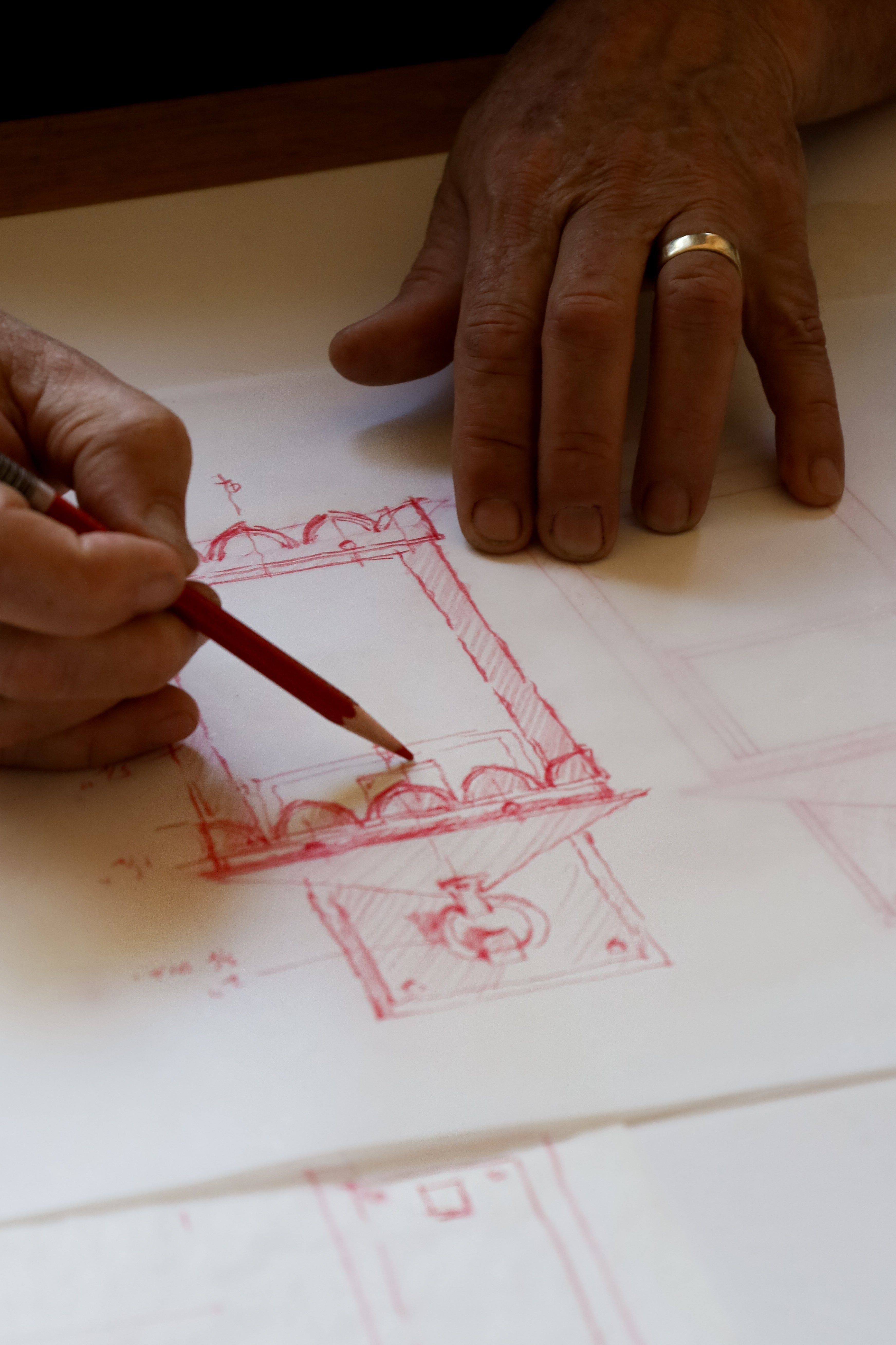 De La Guerra 04 Architectural Drawing by architect Britt Jewett - Meridian Studios, Santa Barbara Lighting Company | Exterior Wall Sconces Handmade in Southern California