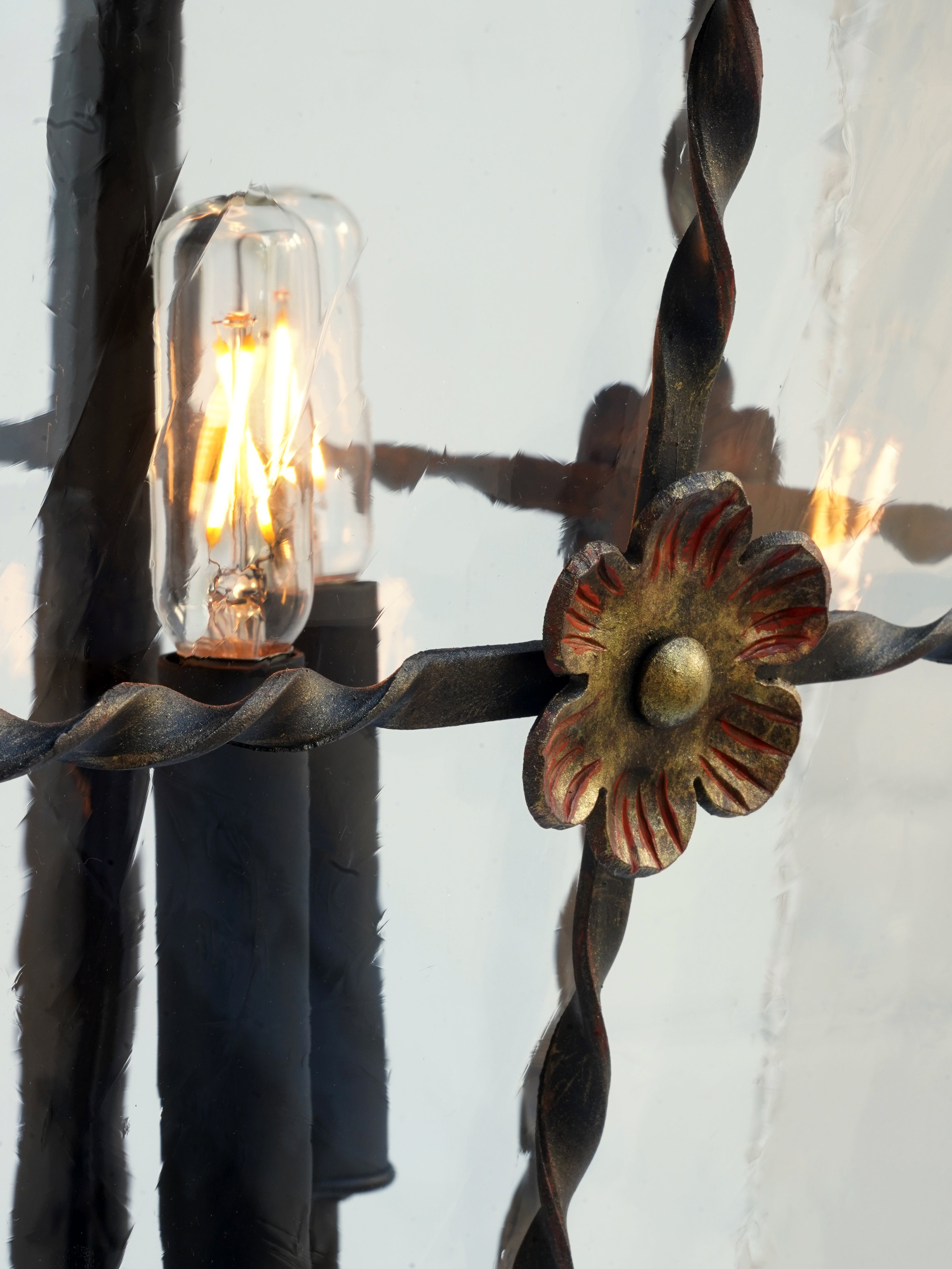 Custom Detailing by Santa Barbara Lighting Company wrought iron lighting pendant candelabra