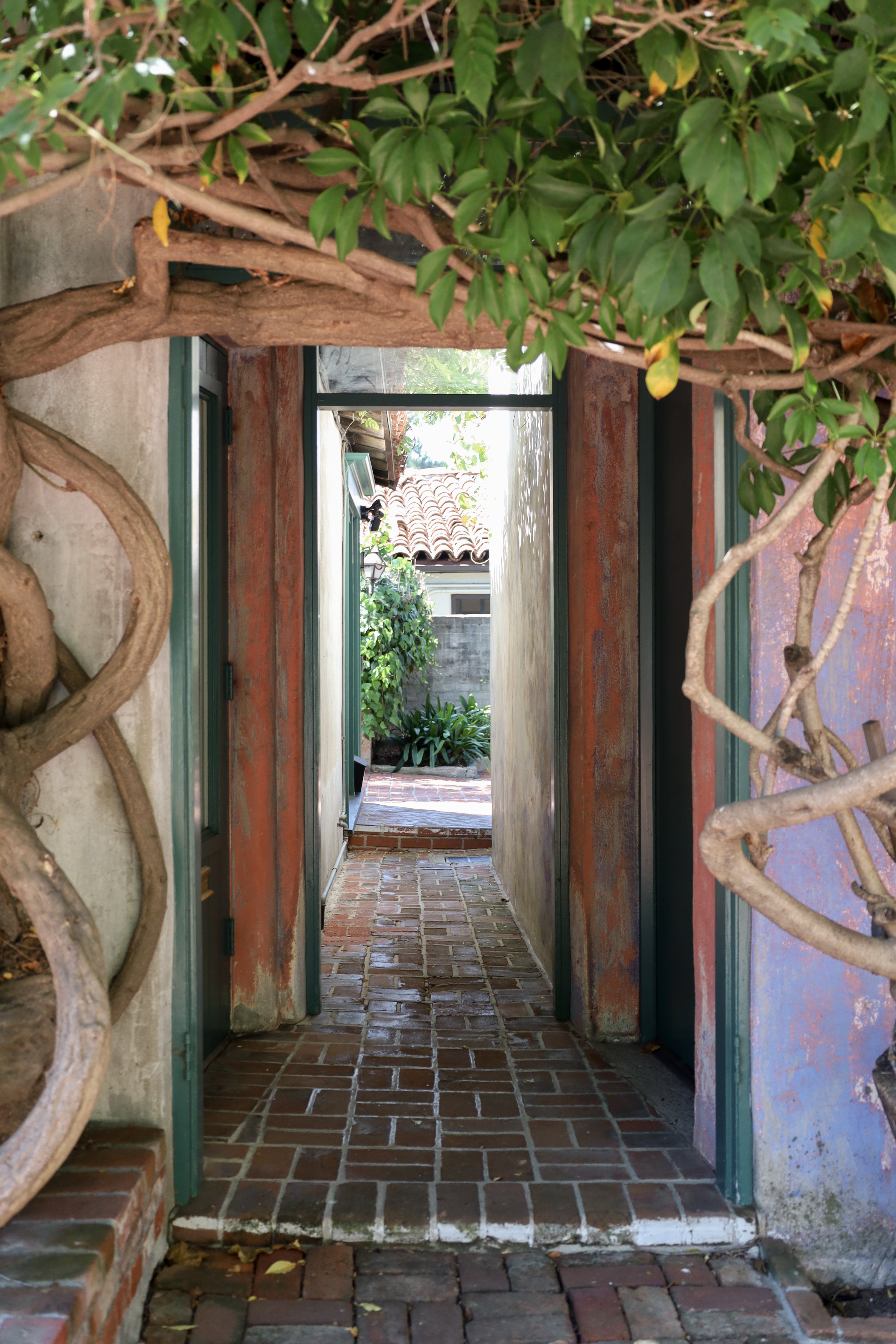 Charming hallway in Meridian Studios downtown Santa Barbara, California