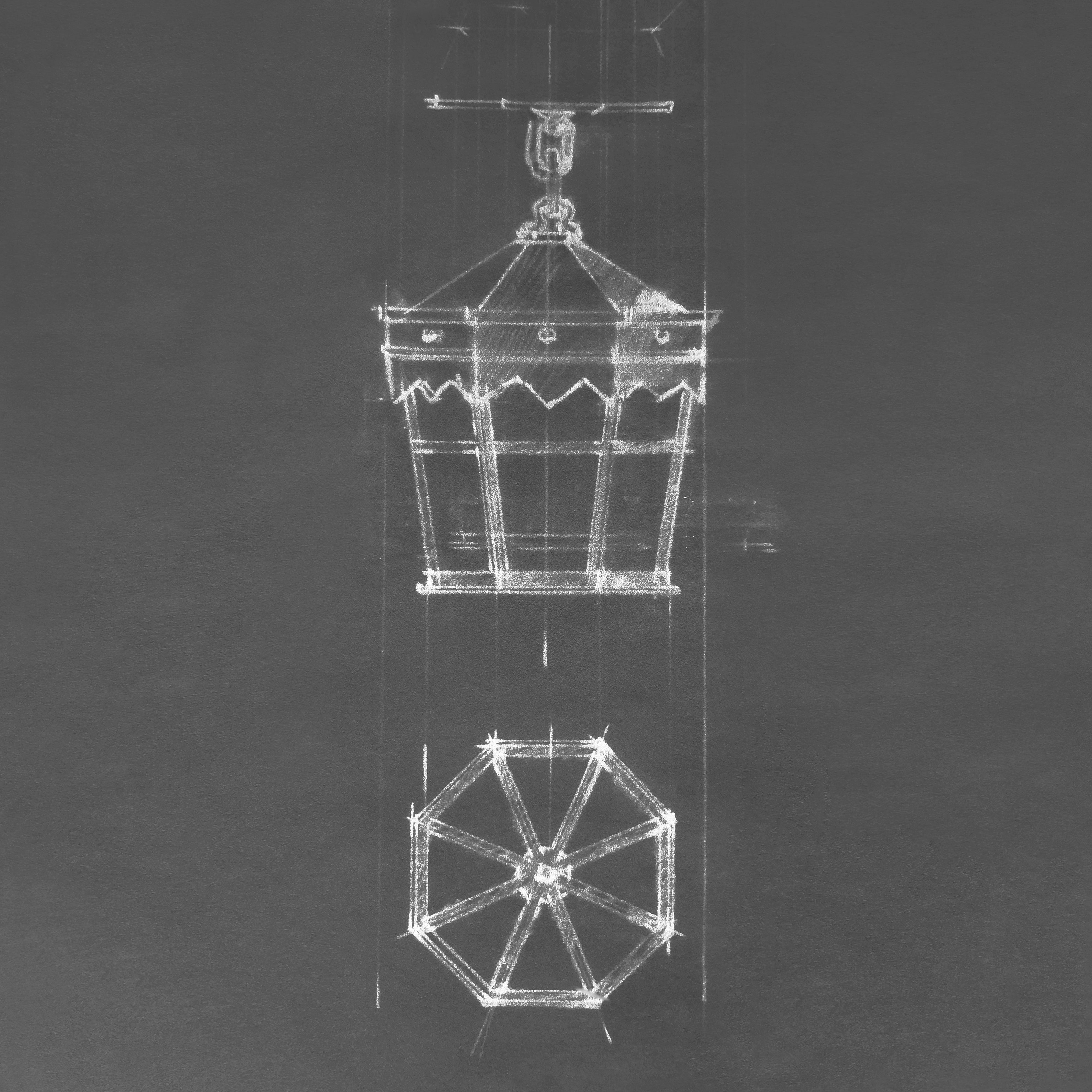 Hand drawn architectural lighting by Santa Barbara Lighting Company | Orena Handmade Light Fixtue