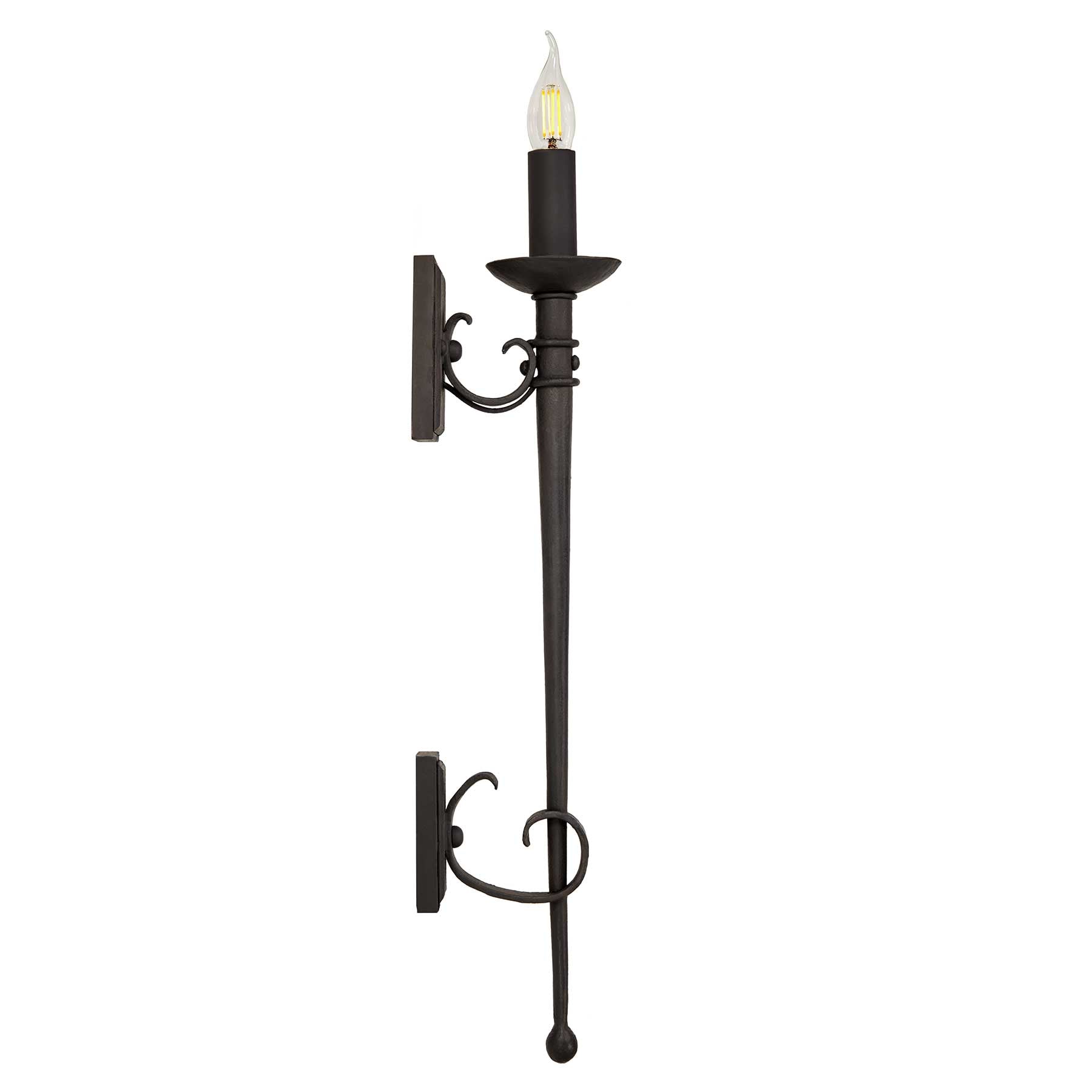 Traditional Torchiere by Santa Barbara Lighting Company heavy gauge steel lighting wrought iron