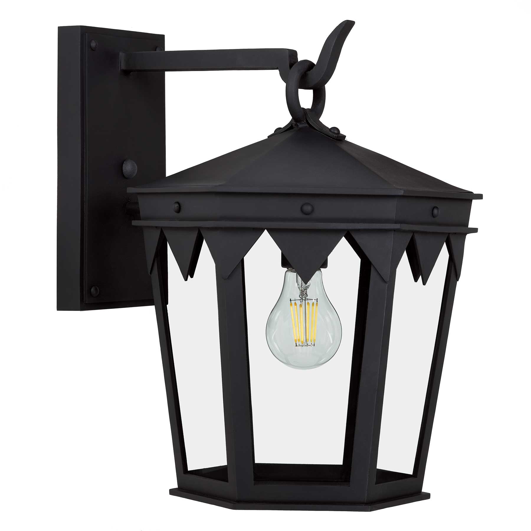 Orena Arm Mount exterior lighting fixture by Santa Barbara Lighting Company