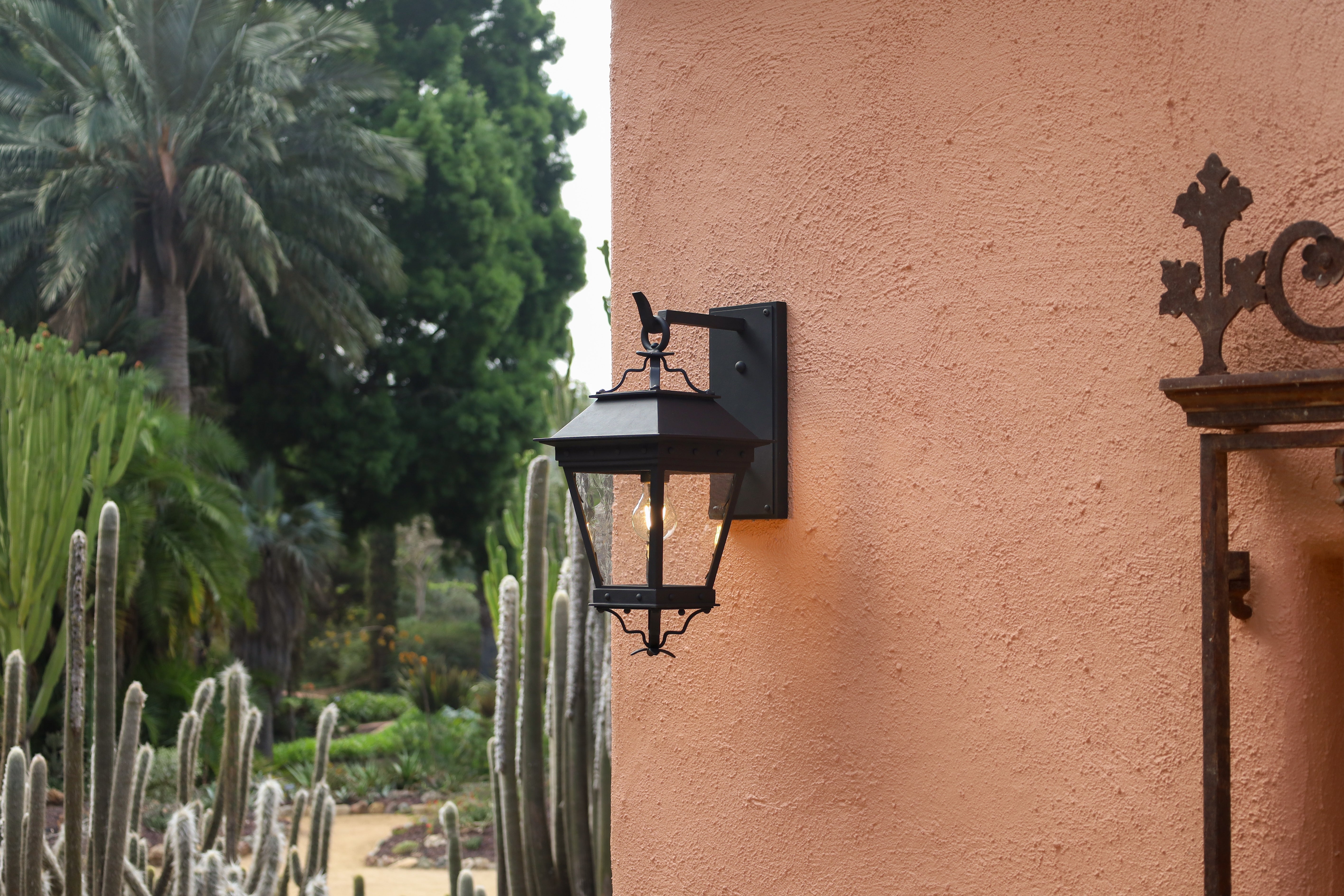 Exterior Lighting at Ganna Walska Lotusland, Montecito, CA | Handmade Lighting by Santa Barbara Lighting Company