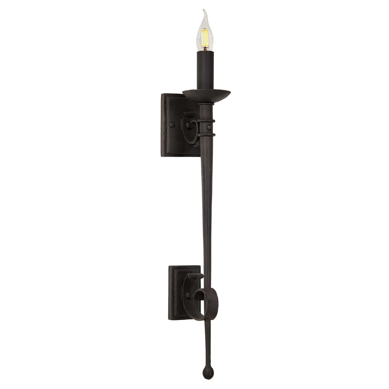 Traditional Torchiere by Santa Barbara Lighting Company heavy gauge steel exterior lighting wrought iron detail